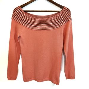 NWT Boston Proper Coral Boatneck Sweater
